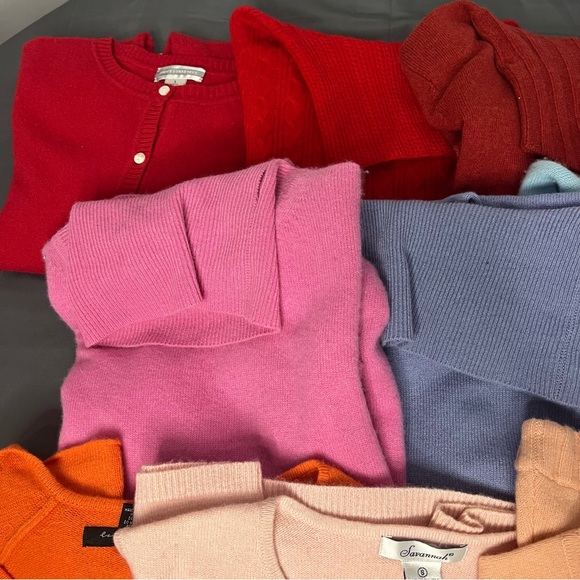 100% Cashmere Lot 12 Knit Jumpers Upcycle Cutter Sweaters Soft Girl Crafter Vtg - Picture 16 of 17